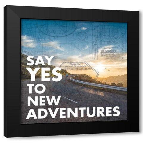 New Adventures Black Modern Wood Framed Art Print by Gibbons, Lauren