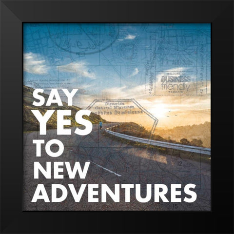 New Adventures Black Modern Wood Framed Art Print by Gibbons, Lauren