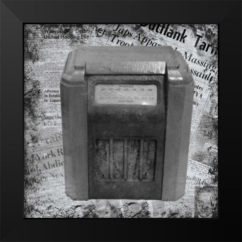 Vintage Radio Black Modern Wood Framed Art Print by Gibbons, Lauren