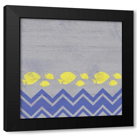 Striped Fish Black Modern Wood Framed Art Print with Double Matting by Gibbons, Lauren