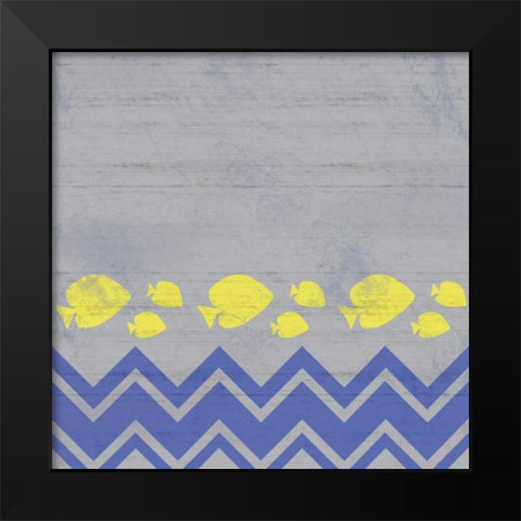 Striped Fish Black Modern Wood Framed Art Print by Gibbons, Lauren