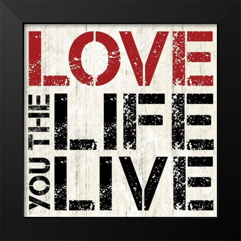 Love Live Black Modern Wood Framed Art Print by Gibbons, Lauren