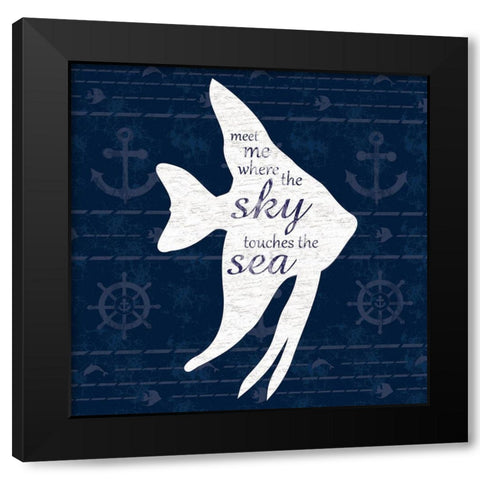 Fish Talk Black Modern Wood Framed Art Print by Gibbons, Lauren