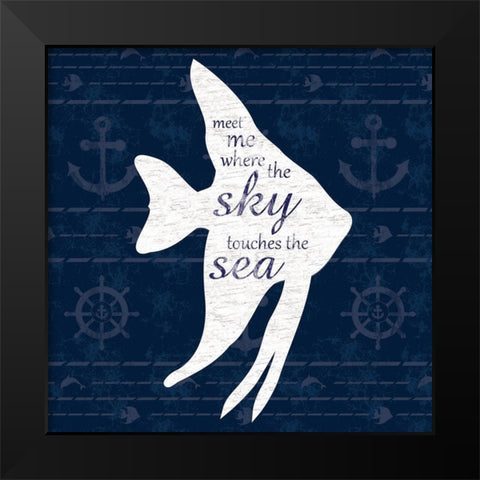 Fish Talk Black Modern Wood Framed Art Print by Gibbons, Lauren
