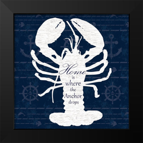 Lobster Talk Black Modern Wood Framed Art Print by Gibbons, Lauren