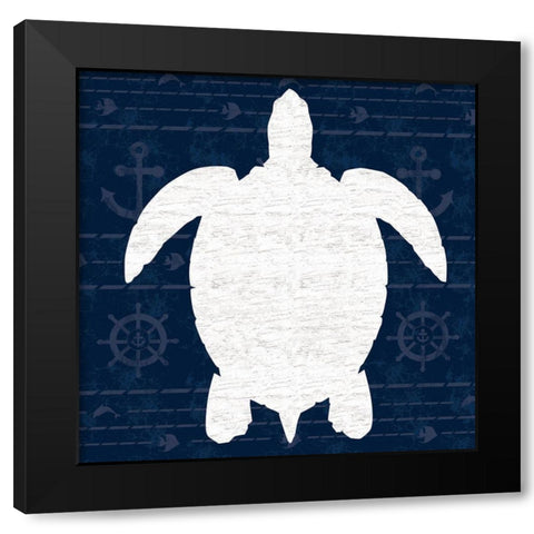 Turtle 2 Black Modern Wood Framed Art Print by Gibbons, Lauren