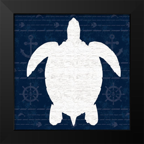 Turtle 2 Black Modern Wood Framed Art Print by Gibbons, Lauren
