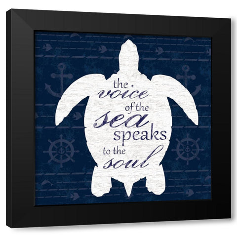 Turtle Talk Black Modern Wood Framed Art Print by Gibbons, Lauren