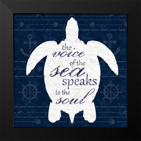 Turtle Talk Black Modern Wood Framed Art Print by Gibbons, Lauren