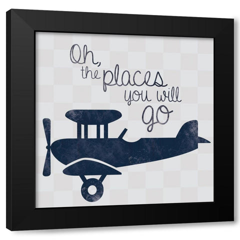 Air Plane Go Black Modern Wood Framed Art Print by Gibbons, Lauren