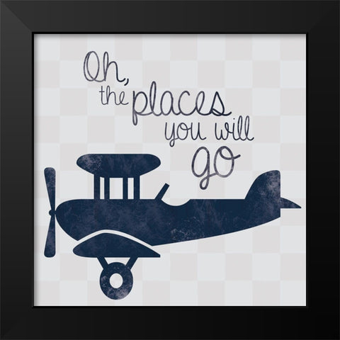 Air Plane Go Black Modern Wood Framed Art Print by Gibbons, Lauren