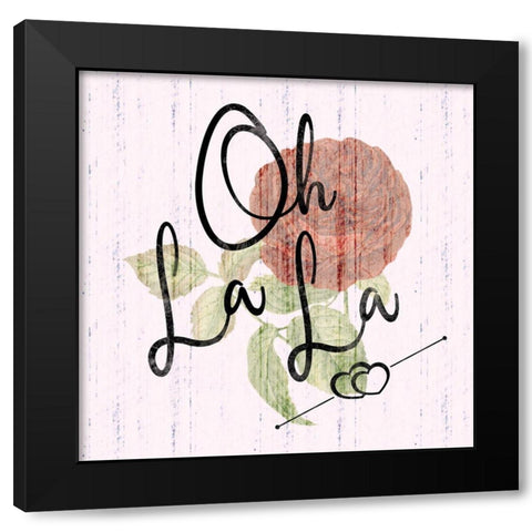 Paris La La Black Modern Wood Framed Art Print with Double Matting by Gibbons, Lauren