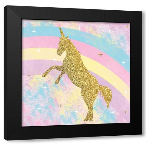 Unicorn 1 Black Modern Wood Framed Art Print by Gibbons, Lauren