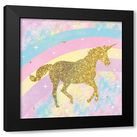 Unicorn 2 Black Modern Wood Framed Art Print by Gibbons, Lauren