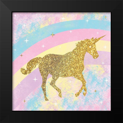 Unicorn 2 Black Modern Wood Framed Art Print by Gibbons, Lauren