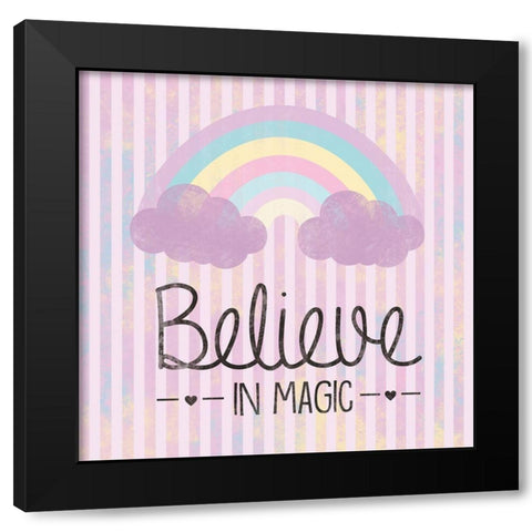 Unicorn 4 Black Modern Wood Framed Art Print with Double Matting by Gibbons, Lauren