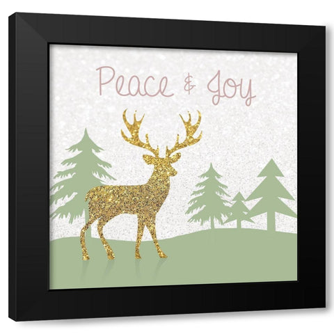 Joyous Stag Black Modern Wood Framed Art Print by Gibbons, Lauren