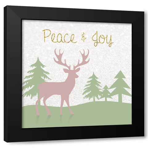 Peaceful Stag Black Modern Wood Framed Art Print by Gibbons, Lauren