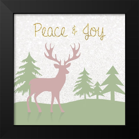 Peaceful Stag Black Modern Wood Framed Art Print by Gibbons, Lauren