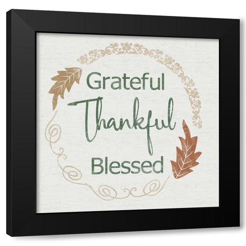 Thankful Black Modern Wood Framed Art Print with Double Matting by Gibbons, Lauren