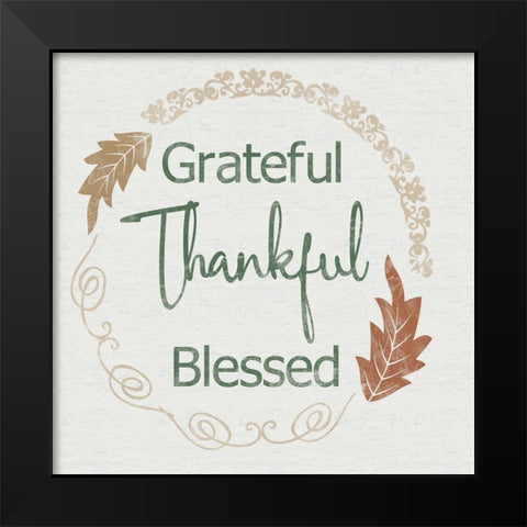 Thankful Black Modern Wood Framed Art Print by Gibbons, Lauren