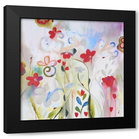 Ethereal Edge Black Modern Wood Framed Art Print with Double Matting by Daisy D