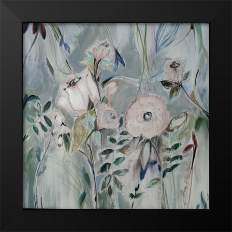 Unfolding Story Muted Black Modern Wood Framed Art Print by Daisy D