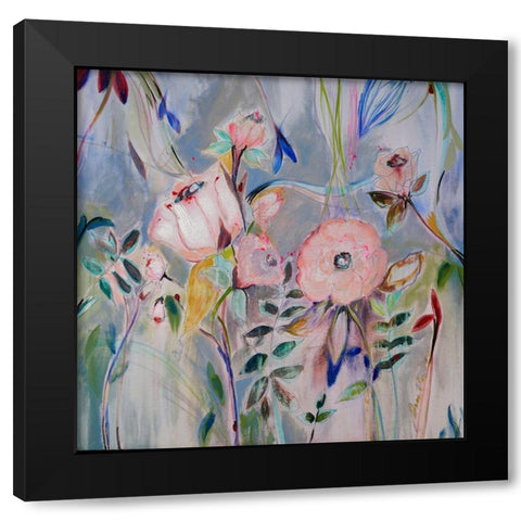 Unfolding Story Dark Black Modern Wood Framed Art Print with Double Matting by Daisy D