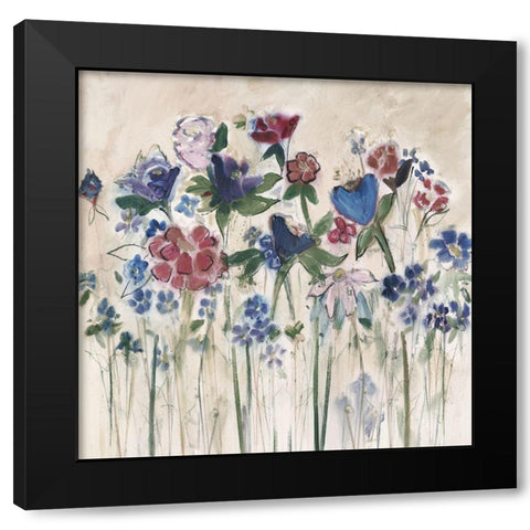 Golden Garden Muted Black Modern Wood Framed Art Print by Daisy D