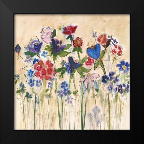 Golden Garden Black Modern Wood Framed Art Print by Daisy D
