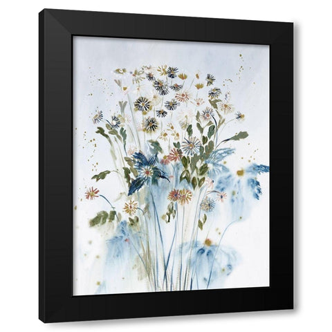 Soft Daisies With Love Black Modern Wood Framed Art Print by Daisy D