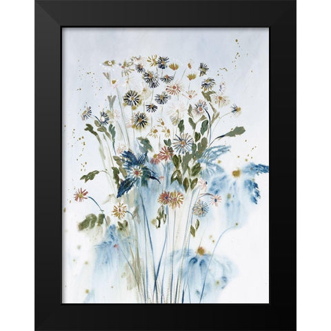 Soft Daisies With Love Black Modern Wood Framed Art Print by Daisy D