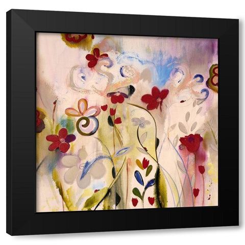 Magical Garden Black Modern Wood Framed Art Print by Daisy D