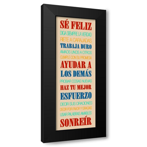 Feliz 2 Black Modern Wood Framed Art Print with Double Matting by Grey, Jace