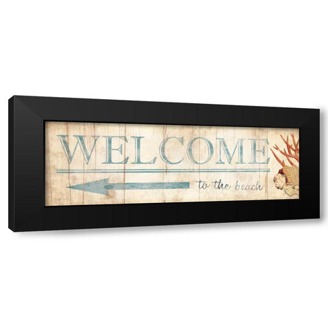 Welcome Sign Black Modern Wood Framed Art Print with Double Matting by Grey, Jace