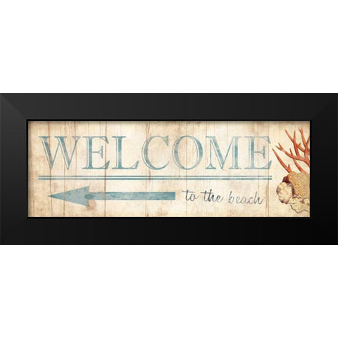 Welcome Sign Black Modern Wood Framed Art Print by Grey, Jace