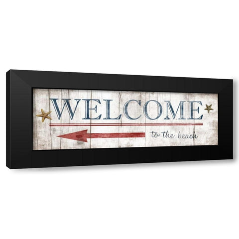 Welcome Sign Black Modern Wood Framed Art Print with Double Matting by Grey, Jace