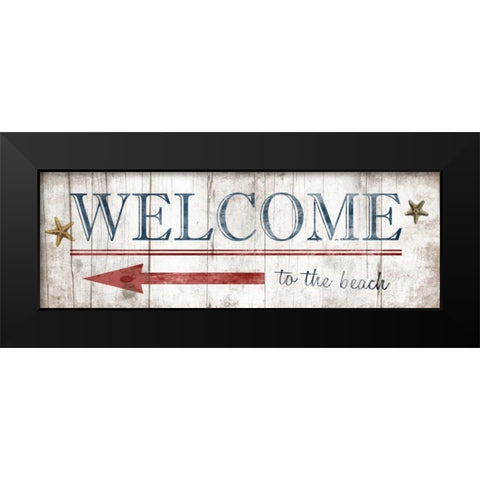 Welcome Sign Black Modern Wood Framed Art Print by Grey, Jace