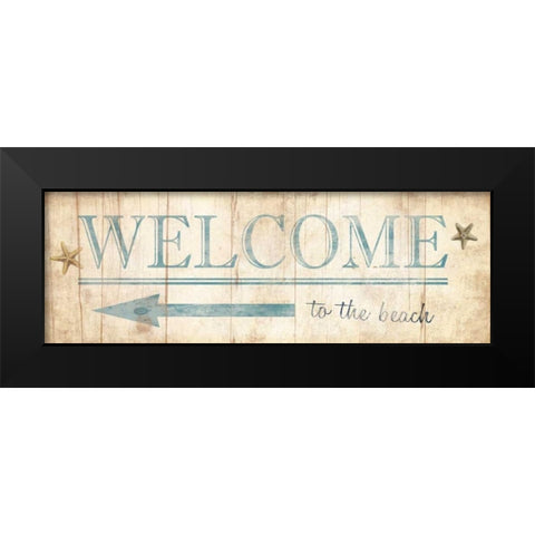 Welcome Sign Black Modern Wood Framed Art Print by Grey, Jace