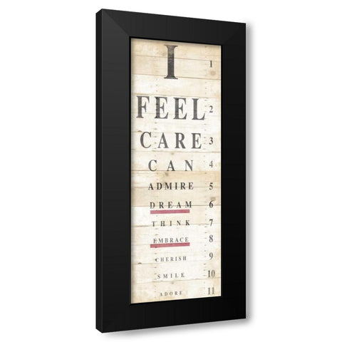 Eye Chart Black Modern Wood Framed Art Print by Grey, Jace
