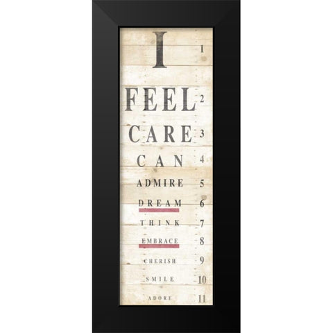 Eye Chart Black Modern Wood Framed Art Print by Grey, Jace