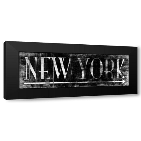 NEW YORK BLACK Black Modern Wood Framed Art Print with Double Matting by Grey, Jace
