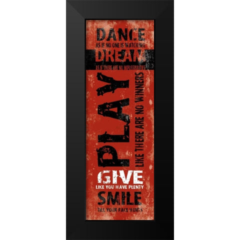 Typography RWB 2 Black Modern Wood Framed Art Print by Grey, Jace