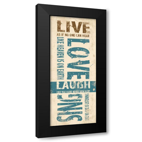 Typography 3 Black Modern Wood Framed Art Print with Double Matting by Grey, Jace