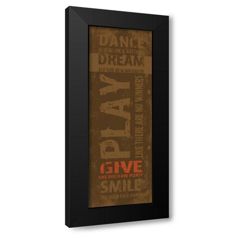 Typography Black Modern Wood Framed Art Print by Grey, Jace