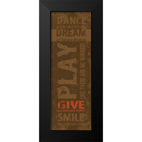 Typography Black Modern Wood Framed Art Print by Grey, Jace