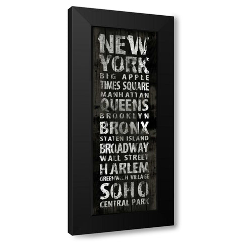 NEW YORK Black Modern Wood Framed Art Print by Grey, Jace
