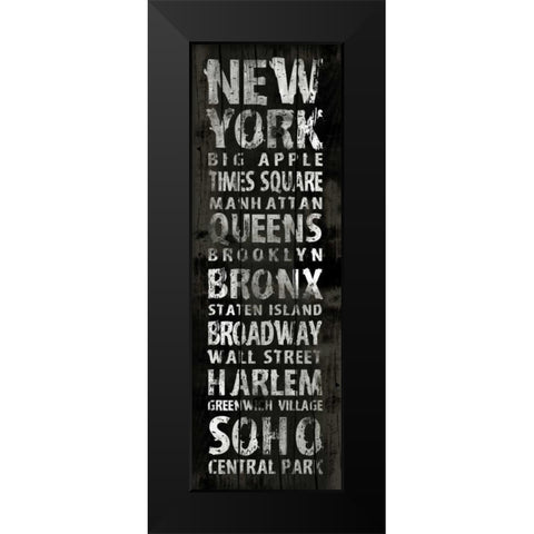 NEW YORK Black Modern Wood Framed Art Print by Grey, Jace