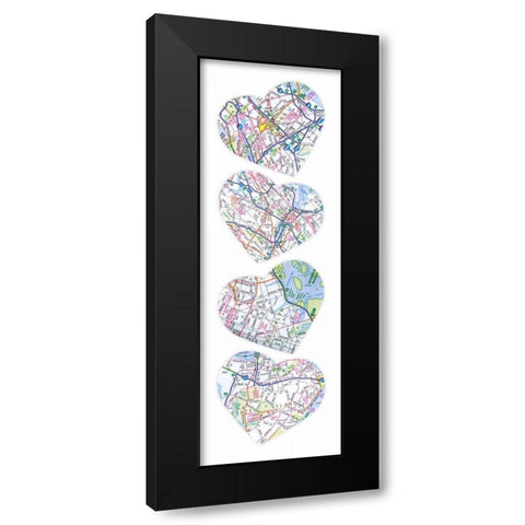Map To  Your Heart Black Modern Wood Framed Art Print with Double Matting by Grey, Jace