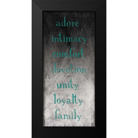 TYPE Black Modern Wood Framed Art Print by Grey, Jace